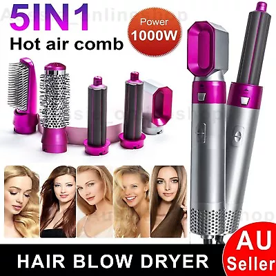 5 In 1 Hair Blow Dryer Hair Styler Straighteners Blow Brush Comb Curl Dryer AU • $29.99