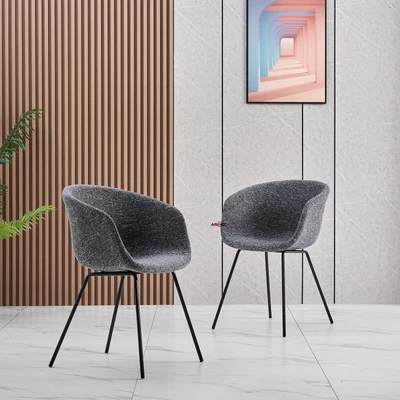 $129.99 • Buy AINPECCA 2x Dining Chairs Armchairs Padded Seat Linen Fabric Chenille Metal Legs