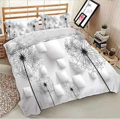 Likable Dandelion 3D Printing Duvet Quilt Doona Covers Pillow Case Bedding Sets • £123.45