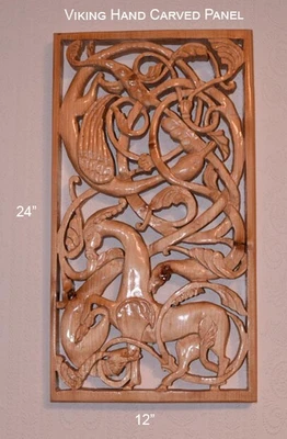 £40 • Buy Viking Hand Carved Pine Panel