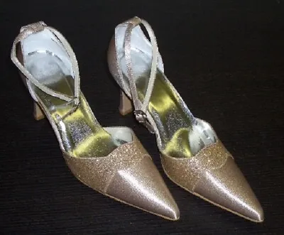 Satin Women's Evening Shoes Champagne Glitter Size 38 New • £82.69