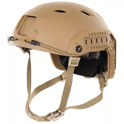 MFH FAST Helmet Para Army Style Rails Lightweight ABS Coyote Adjustable Airsoft • £49.43
