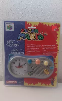 1998 SUPER MARIO 64 AM/FM CLOCK RADIO Sealed Nintendo N64 Vintage RARE Free SHIP • $149.95