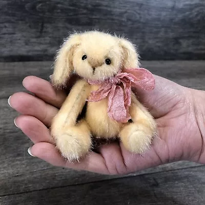 Miniature Handmade Artist Rabbit Teddy Bear Bunny Collectable (10cm / 4 ) • £49.99