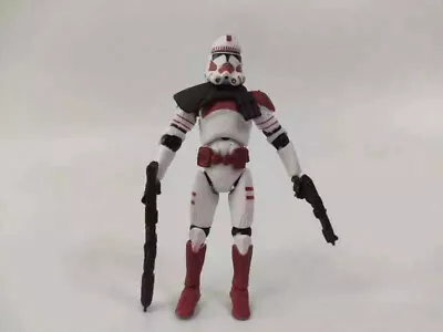 3.75  Star Wars Repoblic Red White Clone Trooper Loose Action Figure • $10.99