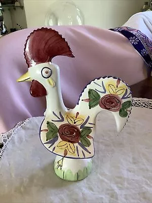 Vintage Portuguese Rooster Of Barcelos Good Luck Happiness Hand Painted-21cm • $2.48