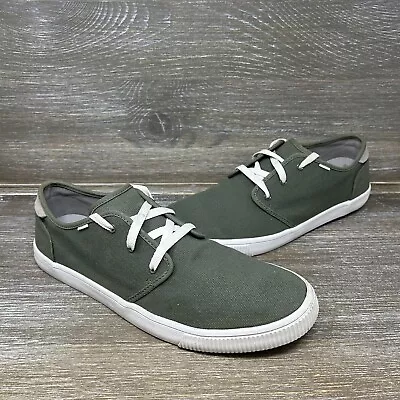 Toms Carlo Heritage Casual Canvas Shoes Sneakers Green White Mens Size 12 • $21.99