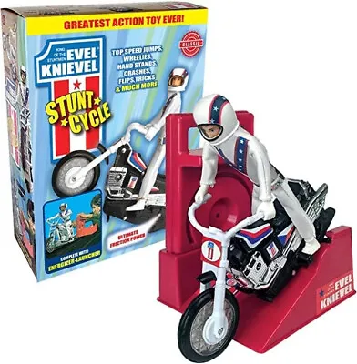 Evel Knievel Stunt Cycle Toy-Wind Up Energizer Launcher-Trail BikeFigureHelmet • $98.71