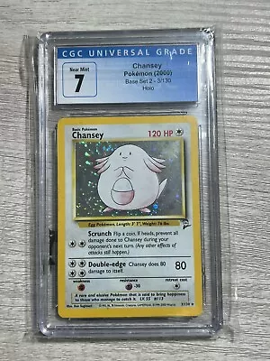 $17.95 • Buy Chansey - CGC 7 - 3/130 Base Set 2 Holo Pokemon Card