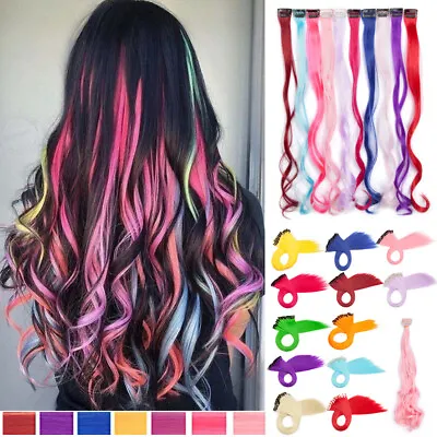 UK 10x Strands Highlight Clip In Hair Peices Extensions Chose Colours Real Long • £13.75