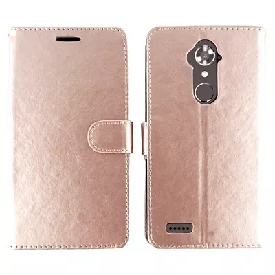 For ZTE Max XL Blade Max 3 ZMax Pro Max Duo LTE Case Wallet Pouch Rose Gold • $8.99