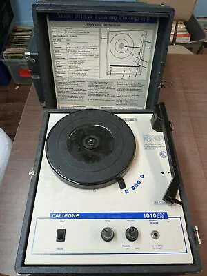 Vtg Califone 1010AV 4 Speed Portable Classroom Phonograph Record Player As Is (c • $45