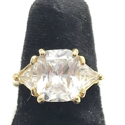 Vintage   18KT GE Gold  Plated & Cubic Zirconia's In Bold Look Ring Varied Sizes • $59.99