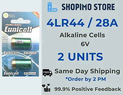 2 X 4LR44 6v Batteries Alkaline PX28A 476A A544 4A76 28A 4G13 Eunicell Battery • £2.79