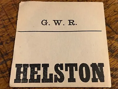 £19.99 • Buy G.w.r Gwr Great Western Railway Parcel Luggage Label Tag Helston