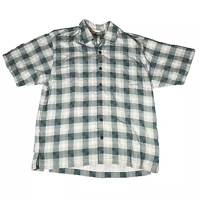 Tommy Bahama 100% Silk Shirt Men's L Plaid Blue • $16.99