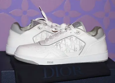 DIOR Oblique Sneakers B27 Low Top Calf Perforated White/Grey  45 12 RARE +BOX!! • $1025