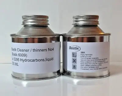 Bostik 3851 Latex Rubber Adhesive & Bostik No 4 Thinners 250ml Tins • £36