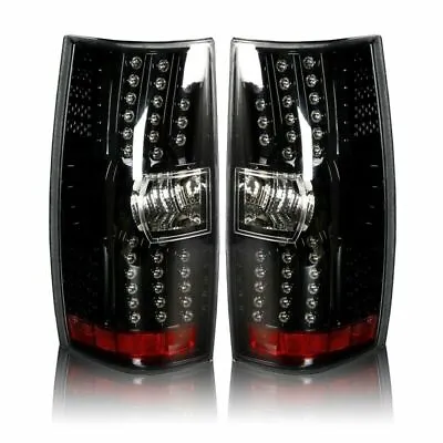 For 07-14 Chevy Suburban Tahoe LED Tail Brake Lights Rear Lamps Glossy Black L+R • $115.99