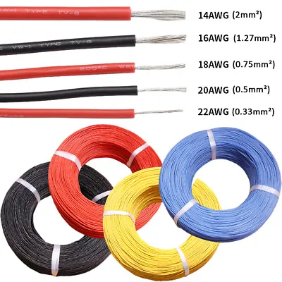 22~14AWG DC Battery Cable Tinned Copper Wire UL3239 6KV High Voltage Wire Cable • $4.70