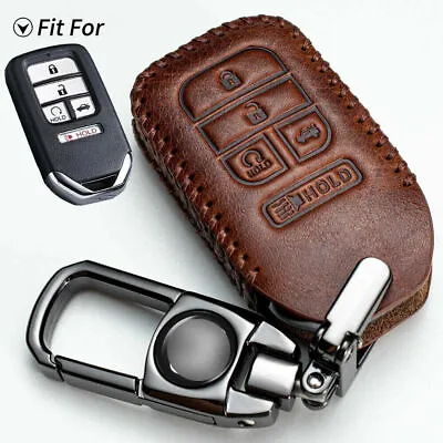 For Honda Civic Accord CRV Pilot Ridgeline Leather Remote Key Fob Case Cover Bag • $42.43