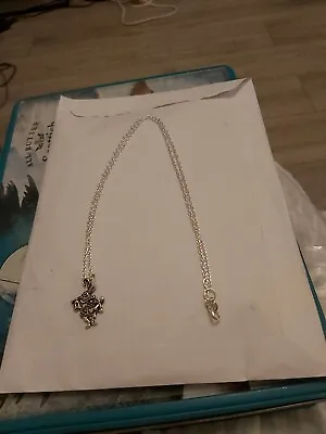 £1 • Buy Bnwot Hand Made Necklace Silver Plate With Silver With White Rabbit Charm.