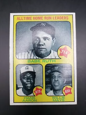 1973 Topps All-Time Home Run Leaders #1 Ruth Aaron Mays EX-MT  • $3