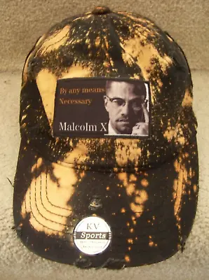 Malcom X Distressed Hat Cap Adult Patch & Embroidered Adj Strap Baseball Style • $40