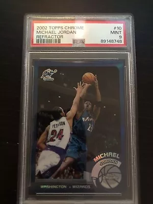 2002-03 Topps Chrome #10 Michael Jordan Refractor PSA 9 MINT • $500