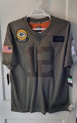 Green Bay Packers NFL Aaron Rodgers Salute To Service Nike Olive Jersey Men's XL • $35