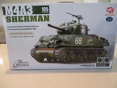 Heng Long 1/16 Scale M4a3 Sherman Rc Battle Tank Lights Sounds Smokes  • $225.95