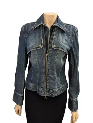 Country Road Vintange Blue Denim Jacket Womens XL Zip Front • $48