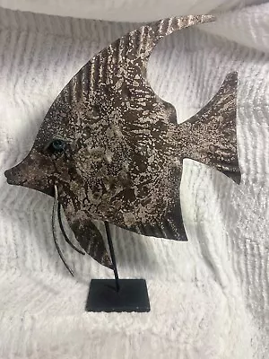Brutalist Modern Large Metal Fish Sculpture • $21