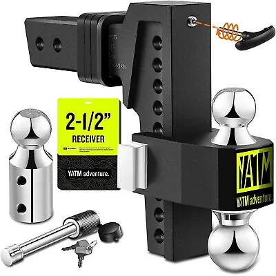 YATM Trailer Hitch Ball Mount Fits 2.5  Receiver 8  Adjustable Drop Hitch 522508 • $179.99