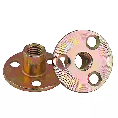 £75.11 • Buy M8 M10 Round Base T Nuts Zi-Plated Flat Slab Screw Tee Nut Climbing Wall Fixings