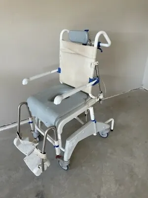 Tilt Recline Bathing Commode Toilet Adjustable Height Rolling Chair Handi Medic • $500