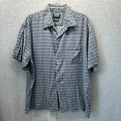 Vintage Knightsbridge 100% Silk Shirt Adult Extra Large XL Blue Hawaiian Mens • $13.13
