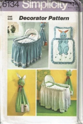 $9.99 • Buy Simplicity Sewing Pattern 6134 Nursery Bassinet Skirt Diaper Stacker Quilt