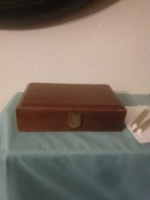 £6.99 • Buy Vintage Art Deco Bridge Card Playing Wooden Box, With Cards Pencils Games