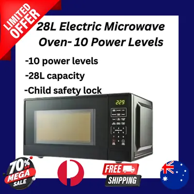 Microwave Oven 28L Electric 10 Power Levels 1400W New Auto Cooking Menu Kitchen • $124.50