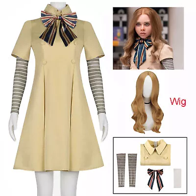 Thriller Movies M3GAN Costume Megan Dress AI Doll Robots Dresses Socks Cosplay • $26.99