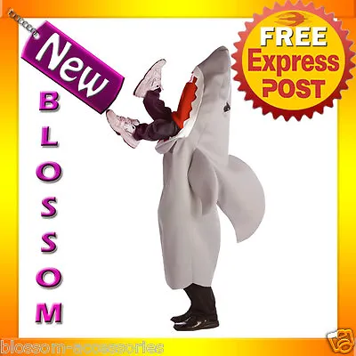 C681 Man Eating Shark Animal Funny Halloween Beach Adult Fancy Dress Costume • $83.16