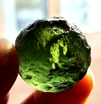 Green GEM MOLDAVITE Meteorite Impact Glass Czech - 12.18g • $0.01