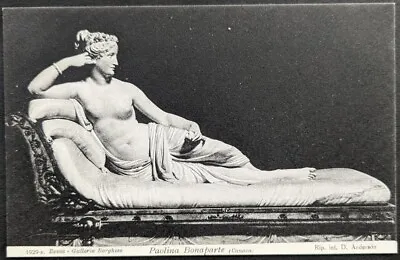 RP Nude Sculpture Paolina Bonaparte By Canova In Galleria Borghese Rome PC 1929 • £2.50