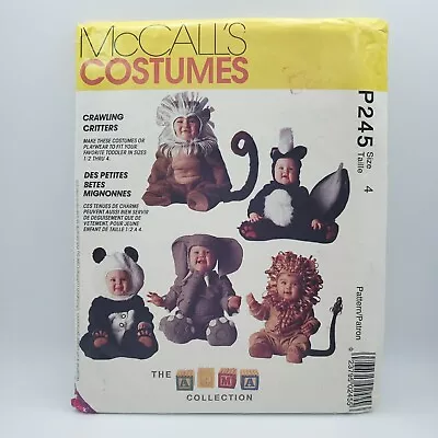 McCall's P245 Tom Arma Halloween Costume Skunk Lion Panda Monkey Size 4 Uncut • $4.99