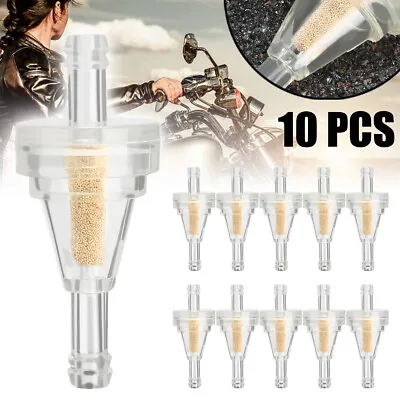 10x Motorcycle Inline Gas Fuel Filter 1/4 Inch 6.3mm Fuel Line Dirt Bike ATV UTV • $8.89