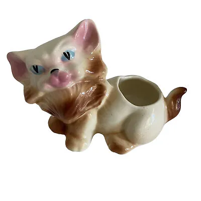 Vtg Retro Cat Kitty Kitsch Planter Ceramic MCM Succulents Garden Animal Figurine • $24.99