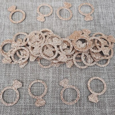 £2.99 • Buy Rose Gold Glitter Ring Table Confetti Decorations Hen Party/Engagement/Wedding