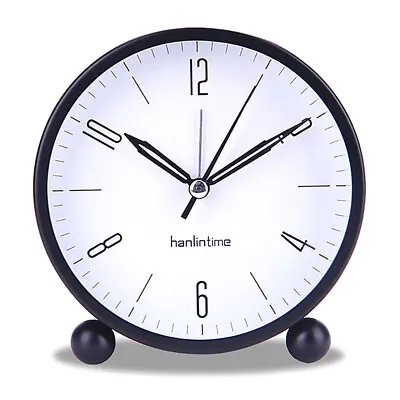 $21.38 • Buy Analog Alarm Clock, 4 Inch Super Silent Non Ticking Small Clock With Night Light
