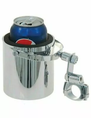 Motorcycle Cup Holder Handlebar Drink Bottle Holder Chrome Harley Universal • $18.90